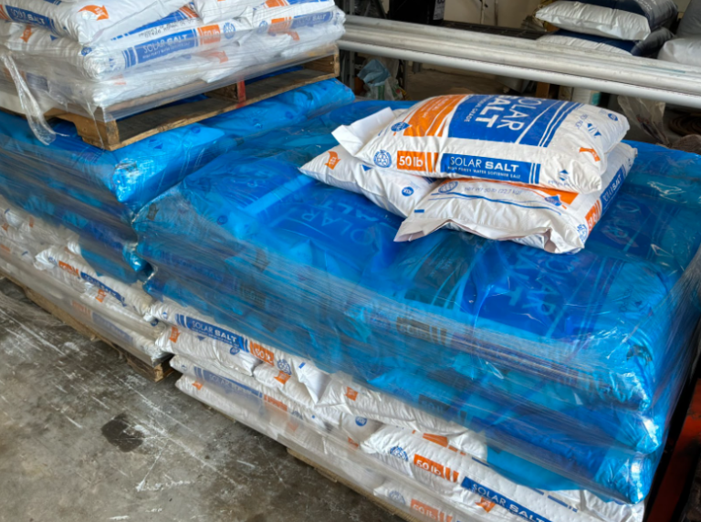 a photo of bags of softener salt