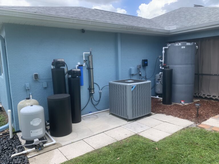 Water treatment tanks outside
