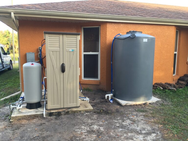 Water treatment closet outside home