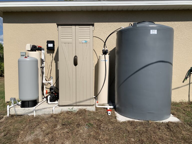 Water treatment closet outside